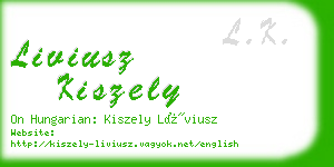 liviusz kiszely business card